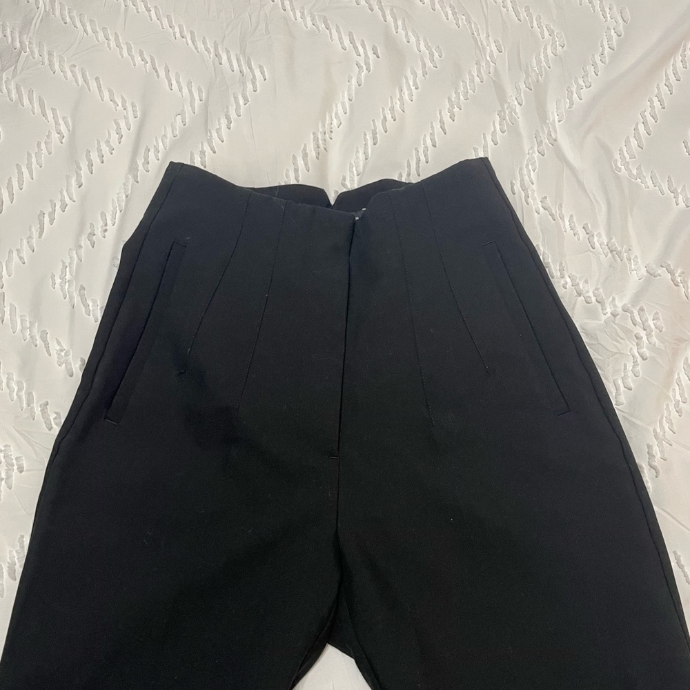 High-waisted, straight leg pants